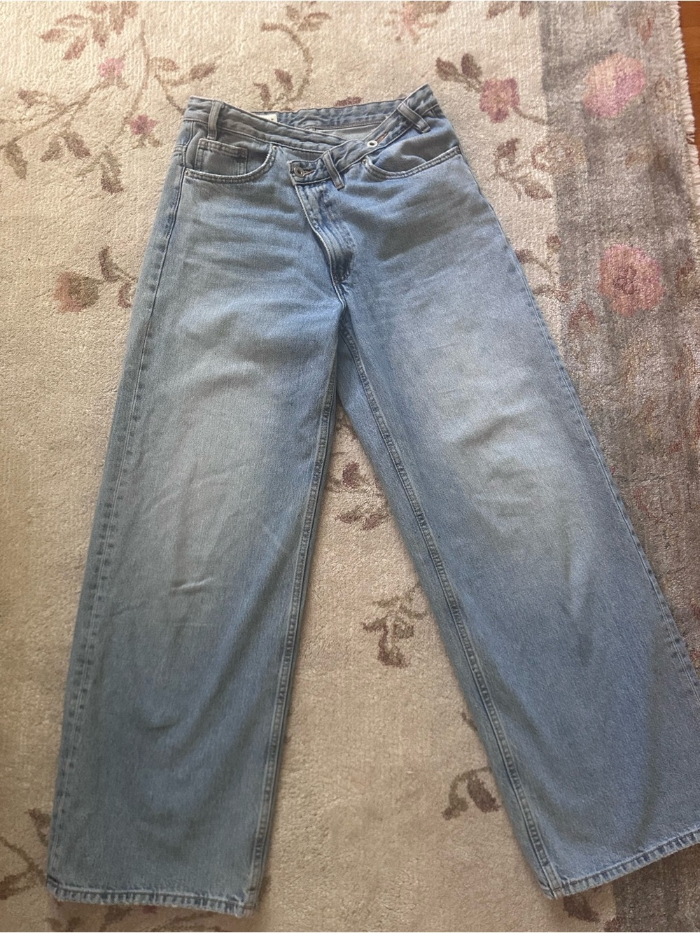 Zara Light Blue Wide Leg Jeans